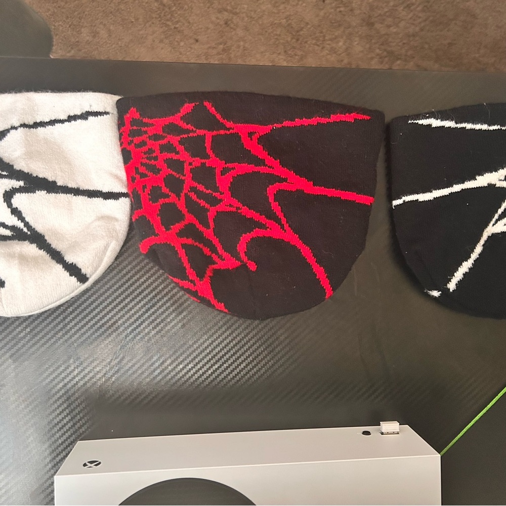 Spider Web Knit Beanie Trio